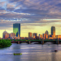 Boston Skyline Sunset over Back Bay